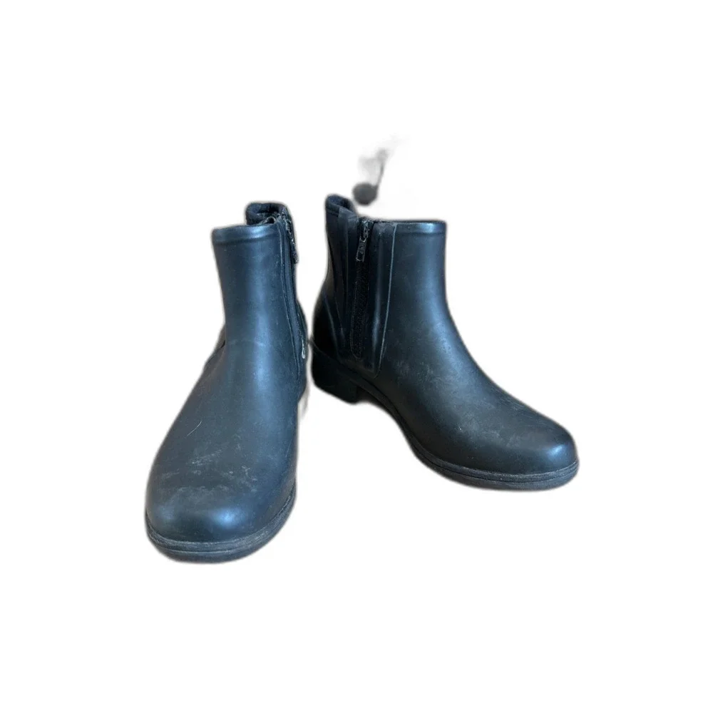 Bogs Auburn Rubber Chelsea Boots Black Waterproof Size 6